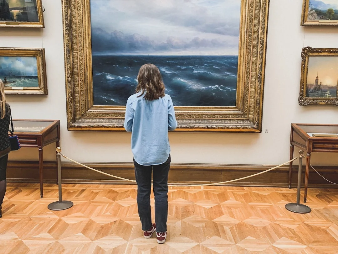 family in museum exhibition rainy day