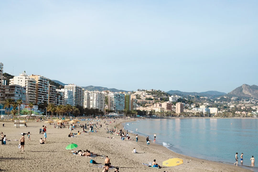 Malaga beach sunny mild weather
