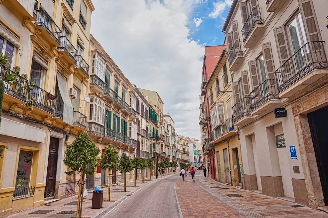 Malaga city center street summer