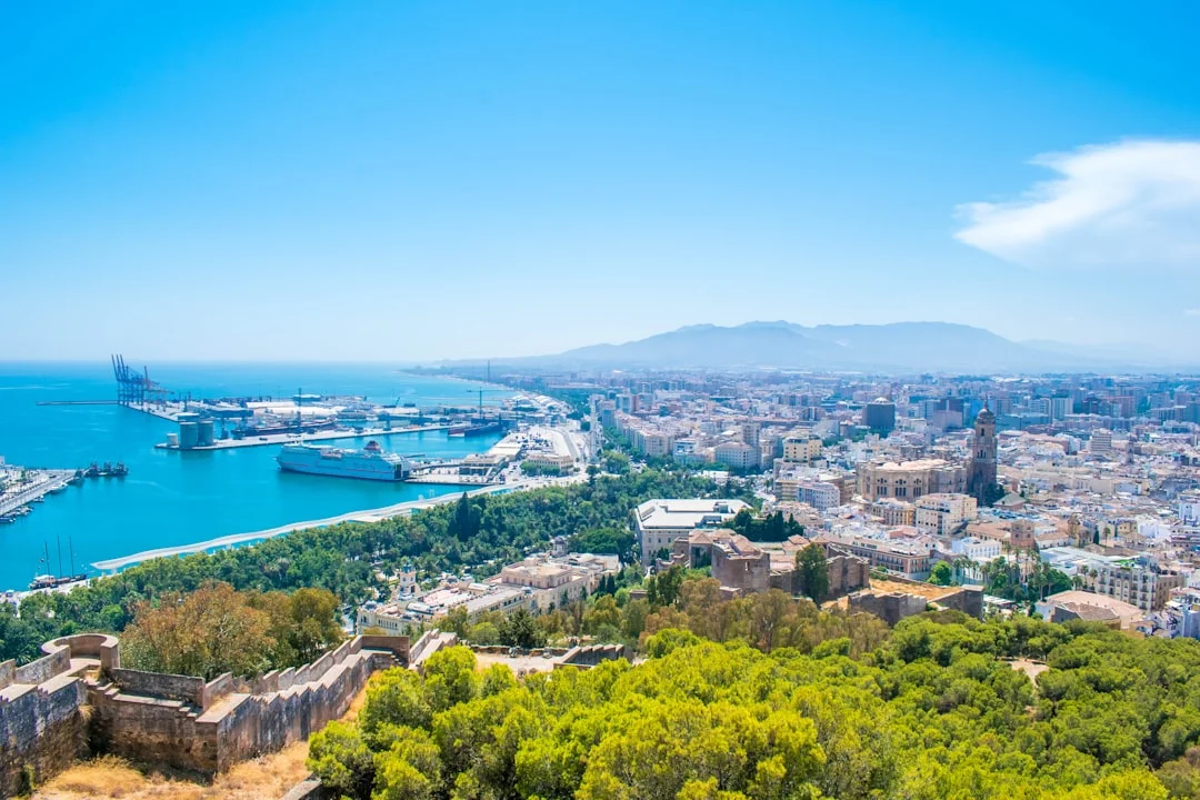 Malaga city skyline view