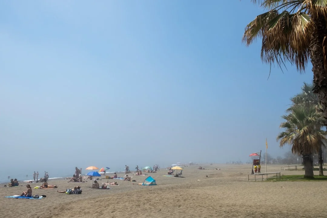 Malaga beach hot weather sun