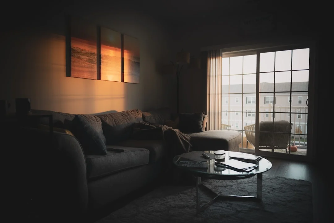 cozy warm apartment living room winter