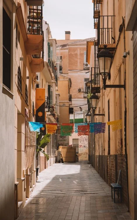 Malaga historic street secret alley