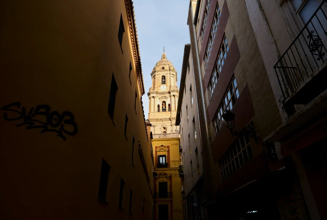 Malaga historic center cathedral street